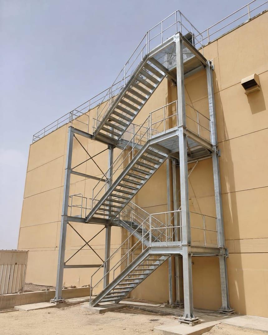Galvanized stair tower